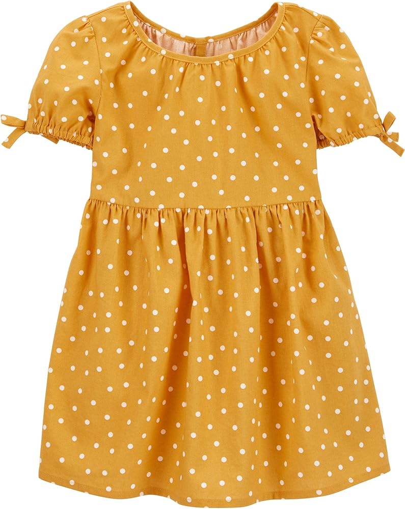 OshKosh B'Gosh Girls' One Size Dress, Golden Fields Dots, 5