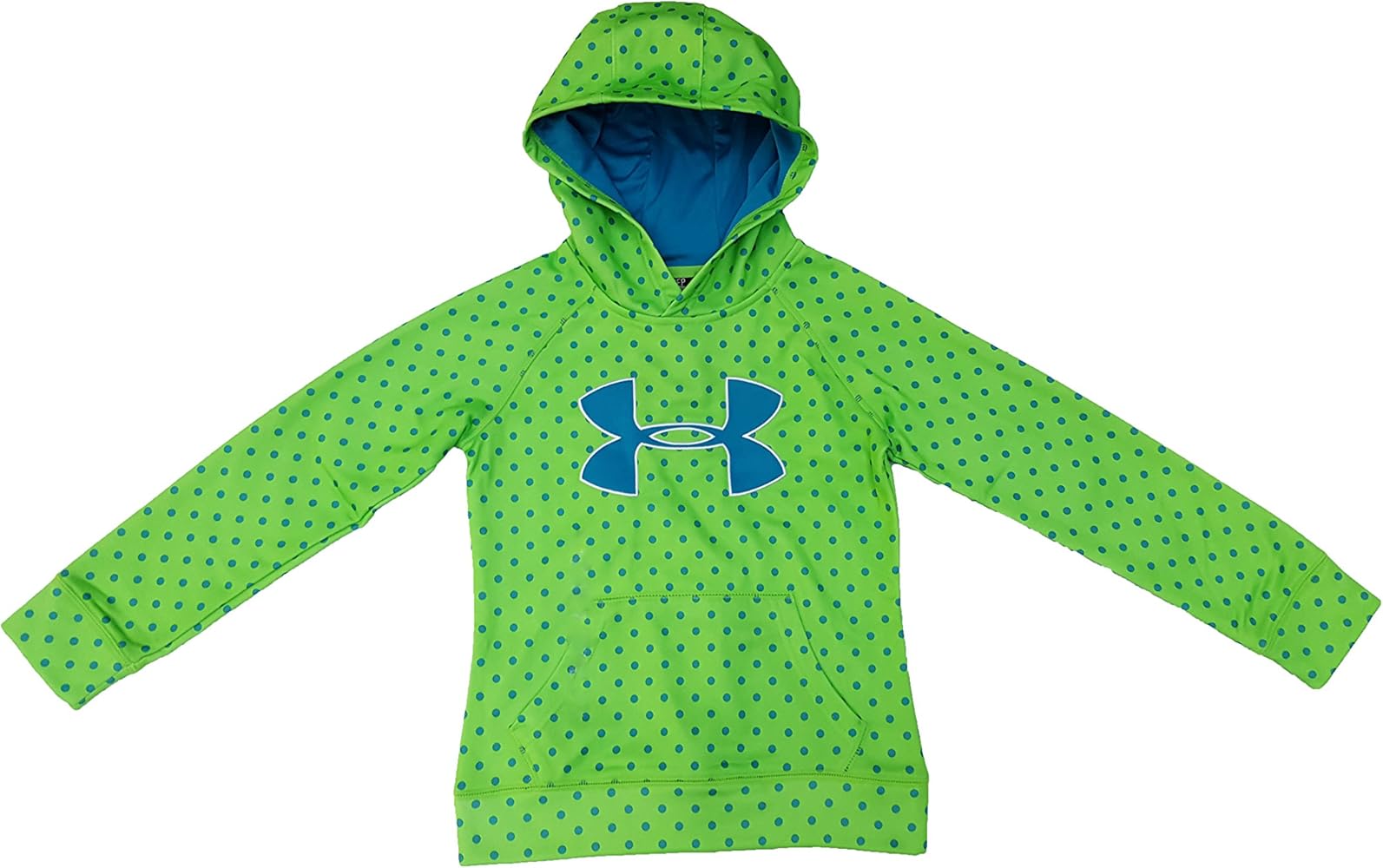 Under Armour Girl's Fleece Printed Big Logo Hoodie (Youth Small, Deep Mint Green)