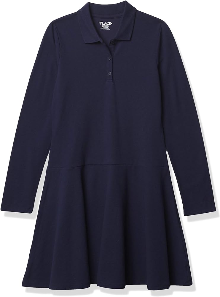 The Children's Place Girls' Long Sleeve Polo Dress