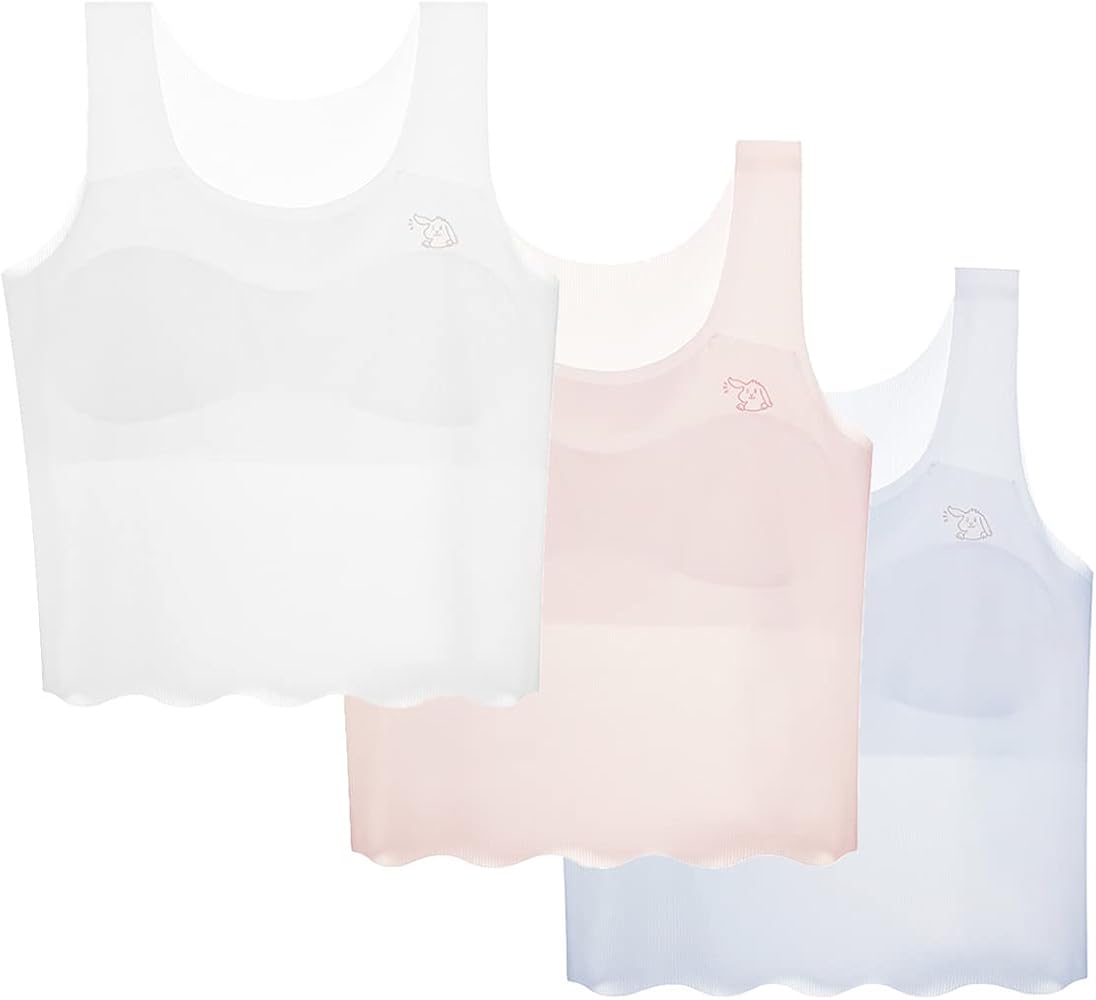 Training Bras for Girls 7-11,10-16 3 Packs Lightweight Breathable