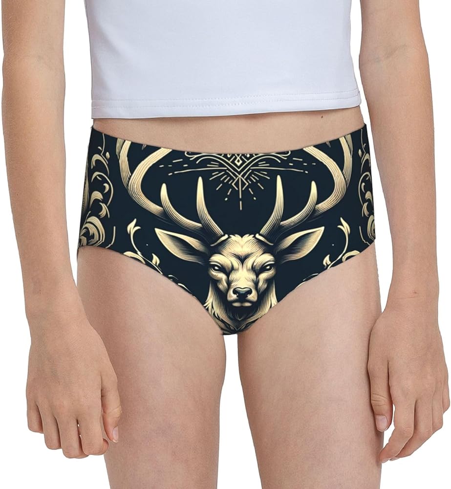 Augenstern Cotton Underwear Deer-Head-Hunting Girls'Briefs Soft Underpants