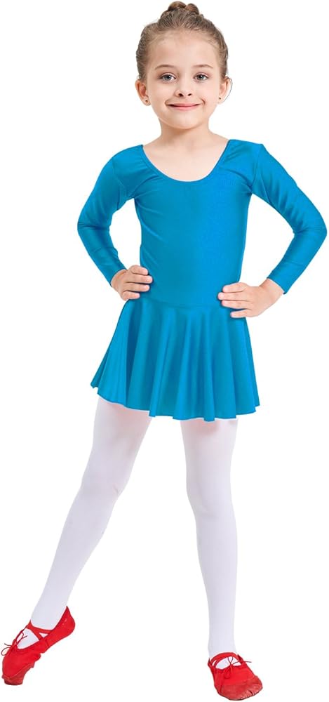 Girls' Spandex Long Sleeve Ballet Dress Toddler Dance Leotard