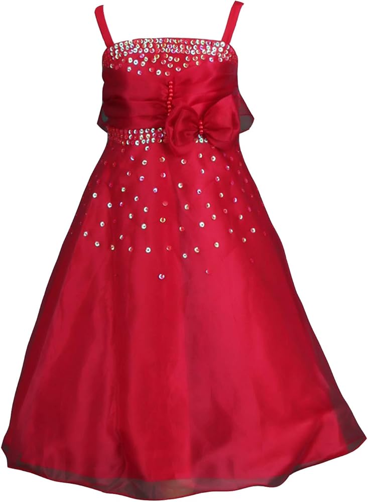 Pink Promise Wedding Holiday Pageant Sequins Bridesmaid Flower Girl Dress with Shawl