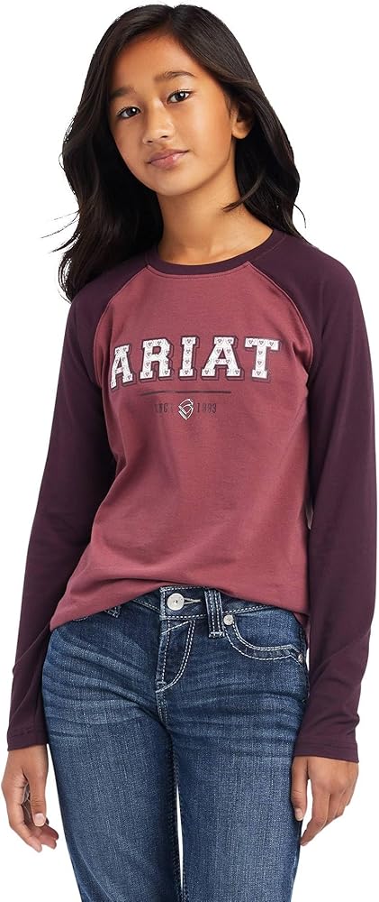 Ariat Unisex Varsity T-Shirt Mulberry/Nostalgia Rose Large