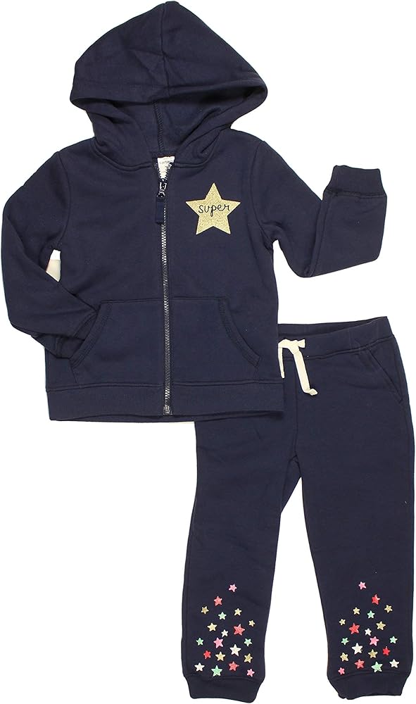 Carter's Little Girls' Fleece Hoodie and Pants 2-Piece Set