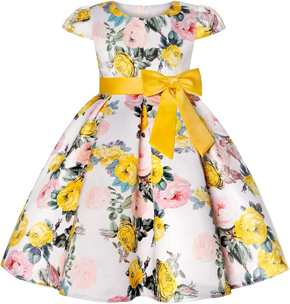 COMISARA 2-9T Girls Flower Dresses Party Easter Pageant Gown Dresses