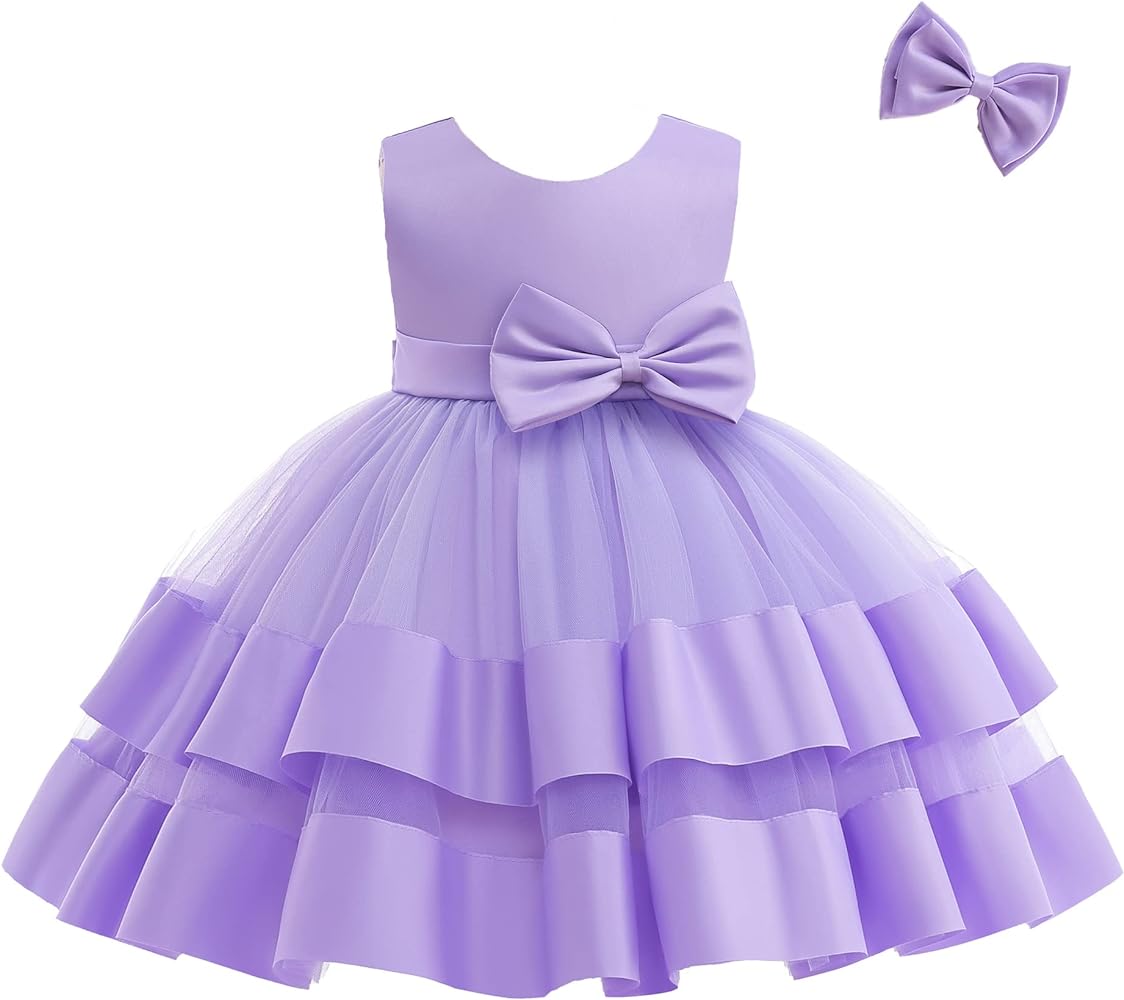 CMMCHAAH 0-6 Years Baby Girls Lace Tulle Pageant Dresses Toddler Formal Backless Tutu Dresss