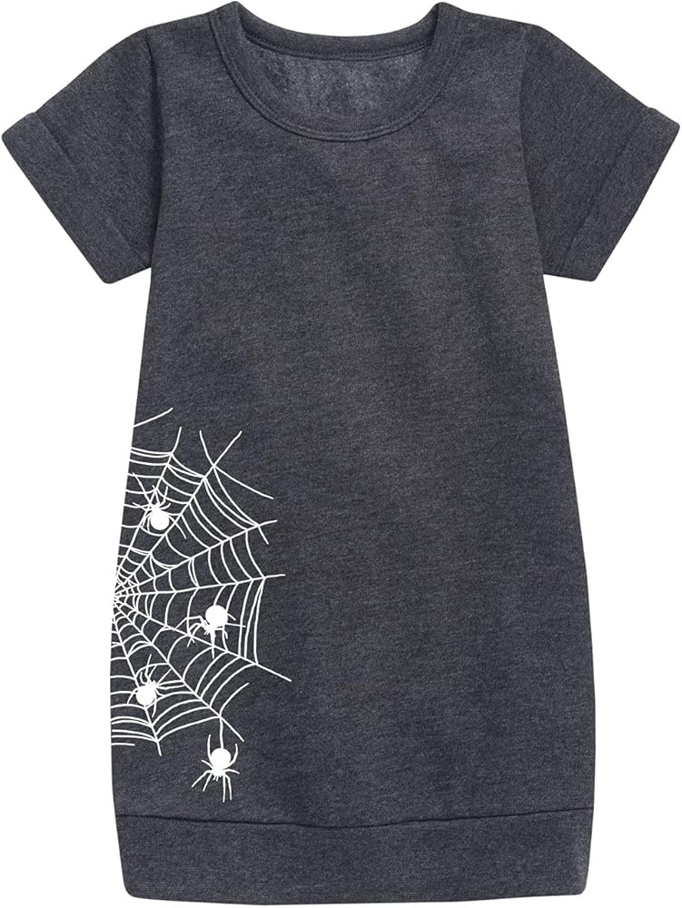 Instant Message - Spider Web Side Hit - Toddler and Youth Girls Fleece Dress