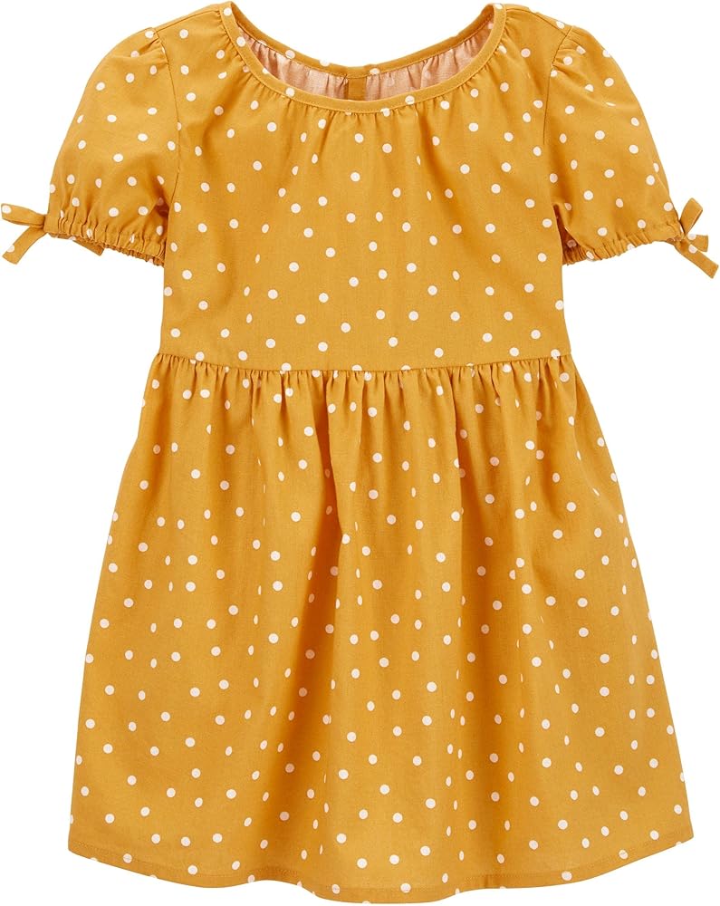 OshKosh B'Gosh Girls' One Size Dress, Golden Fields Dots, 3T