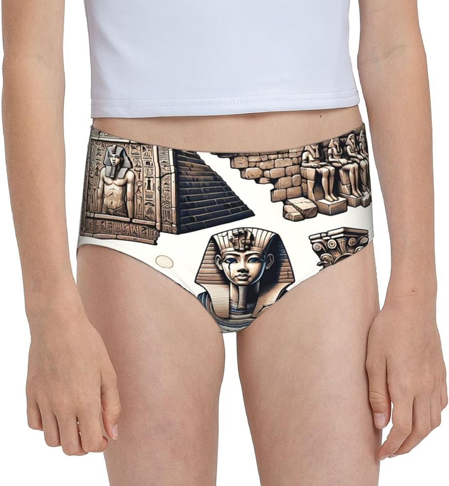 Augenstern Cotton Underwear Egyptian-Pyramid-Pharaoh Girls'Briefs Soft Underpants