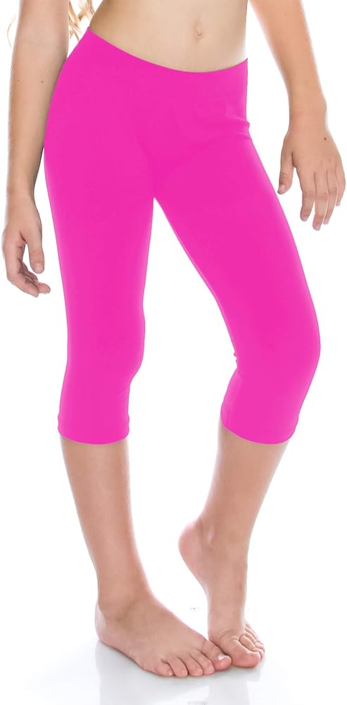 Kurve Girl’s Stretch Capri/Ankle Leggings – Kids Seamless Dance Gymnastic Active Pants