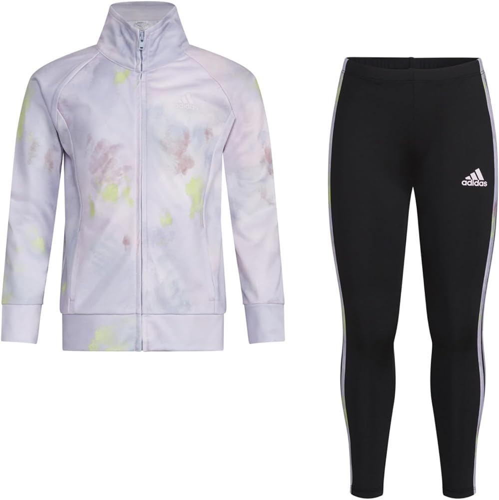 adidas girls 2-piece Long Sleeve Printed Jacket & Legging Set