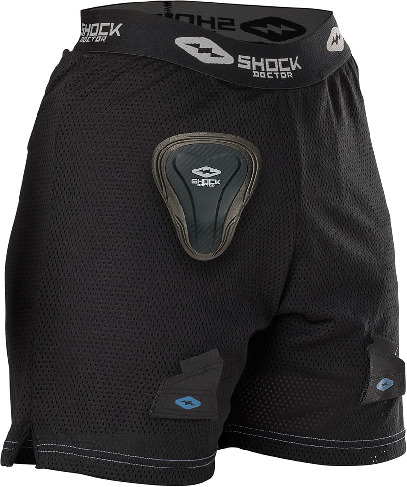 Shock Doctor Youth Girl Loose Hockey Shorts with Pelvic Protector Included. for Youth Women