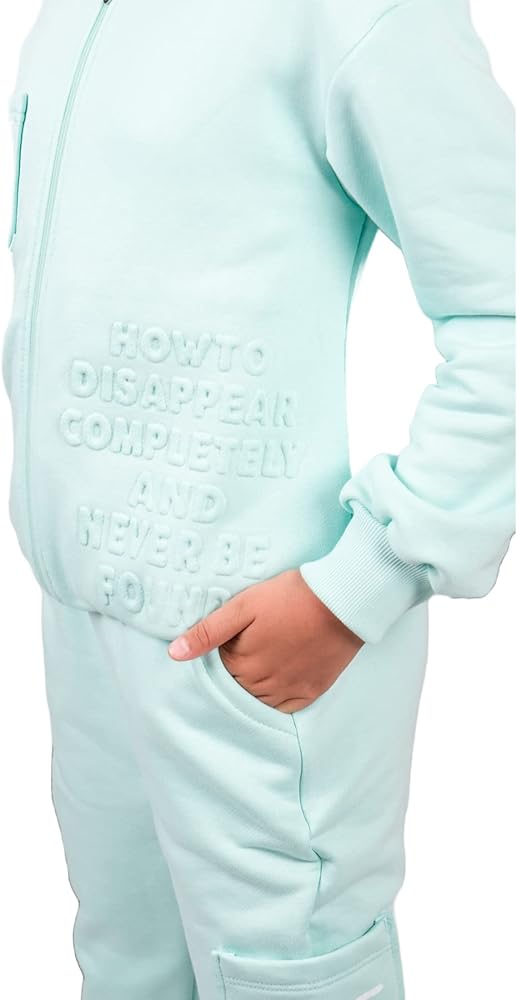 For Girls 2 Piece Long Sleeve Full-Zip Mint Green Hoodie and Mint Green Jogger Pants Matching Set Winter Outfit 8-14 Years