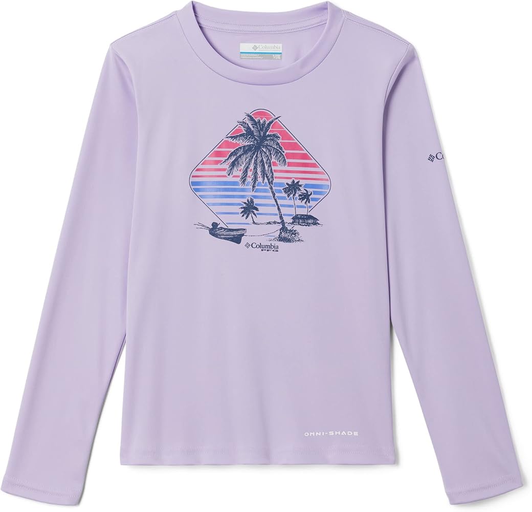 Columbia Girl's Tidal Tee PFG Panga Palms Diamond Long Sleeve