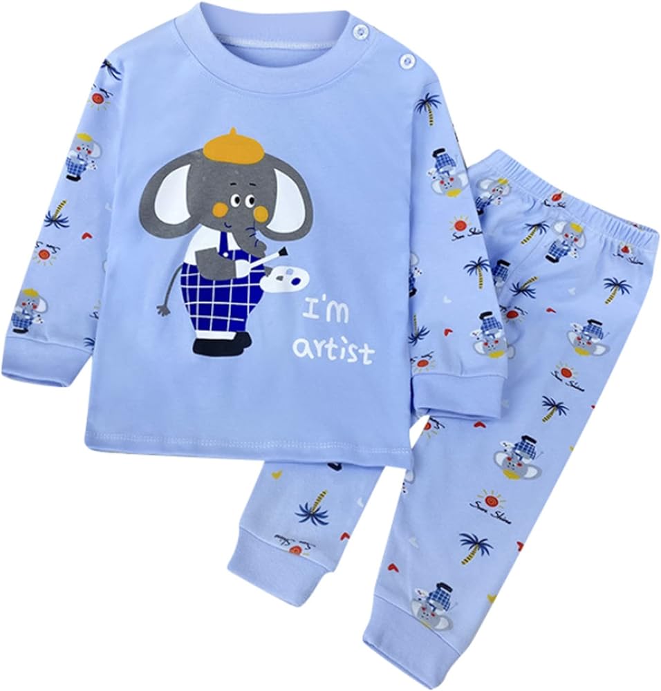 Sweat Suit for Teen Girls Girls Boys Toddler Soft Cartoon Prints Long Sleeve Kid Clothes Set