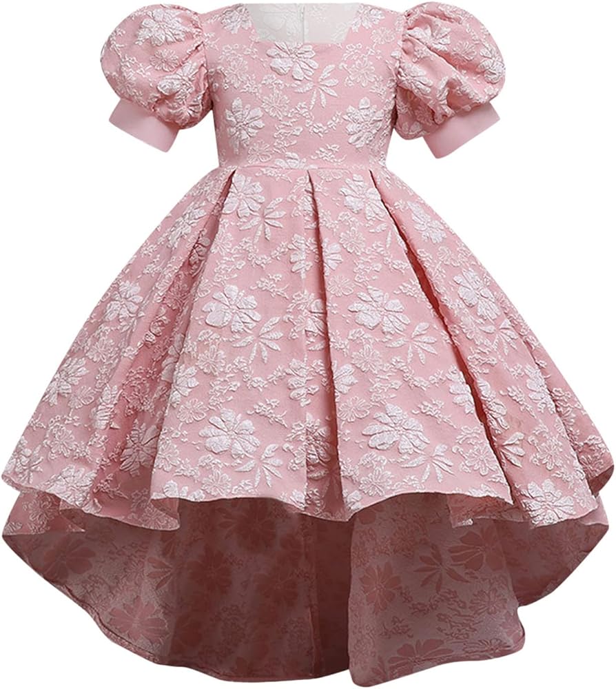 Sinifer Toddler Girls Dress Short Sleeve Princess Dress Flower Dress Wedding Dress for Children Clothes Fashion