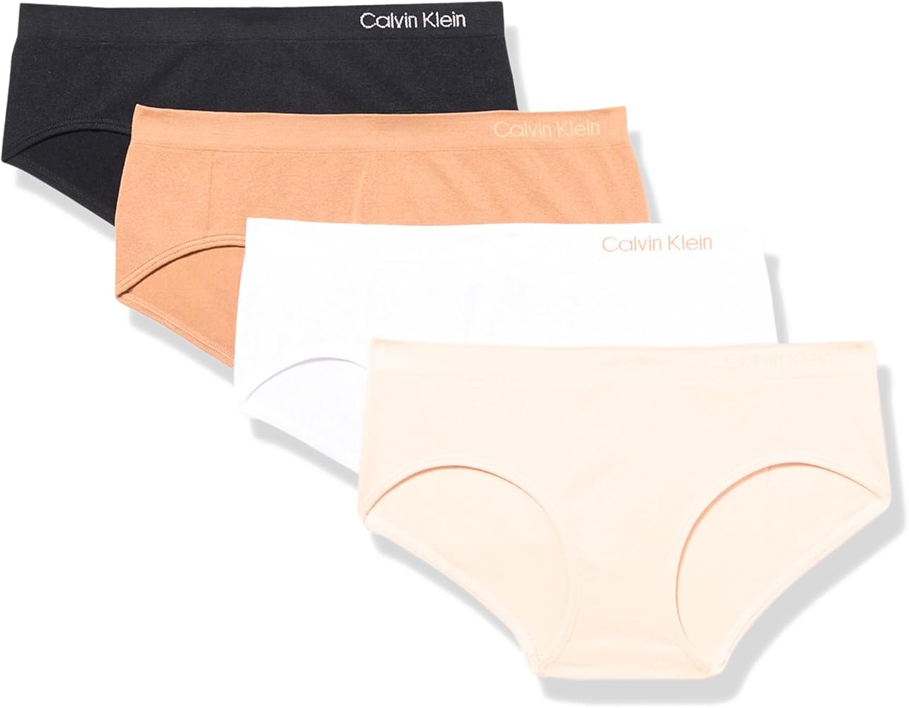 Calvin Klein Girls' Hipster Panty Seamless Underwear, Multipack