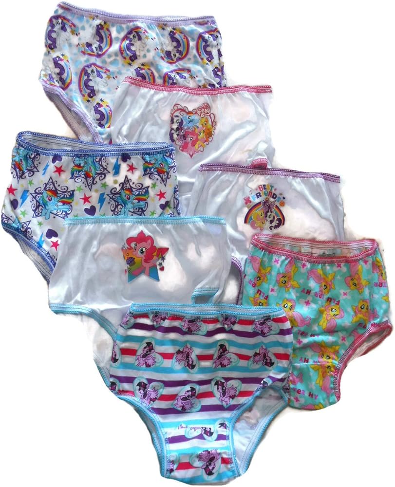 Handcraft Little Girls' My Little Pony Rotating Print Underwear Set (Pack of 7)