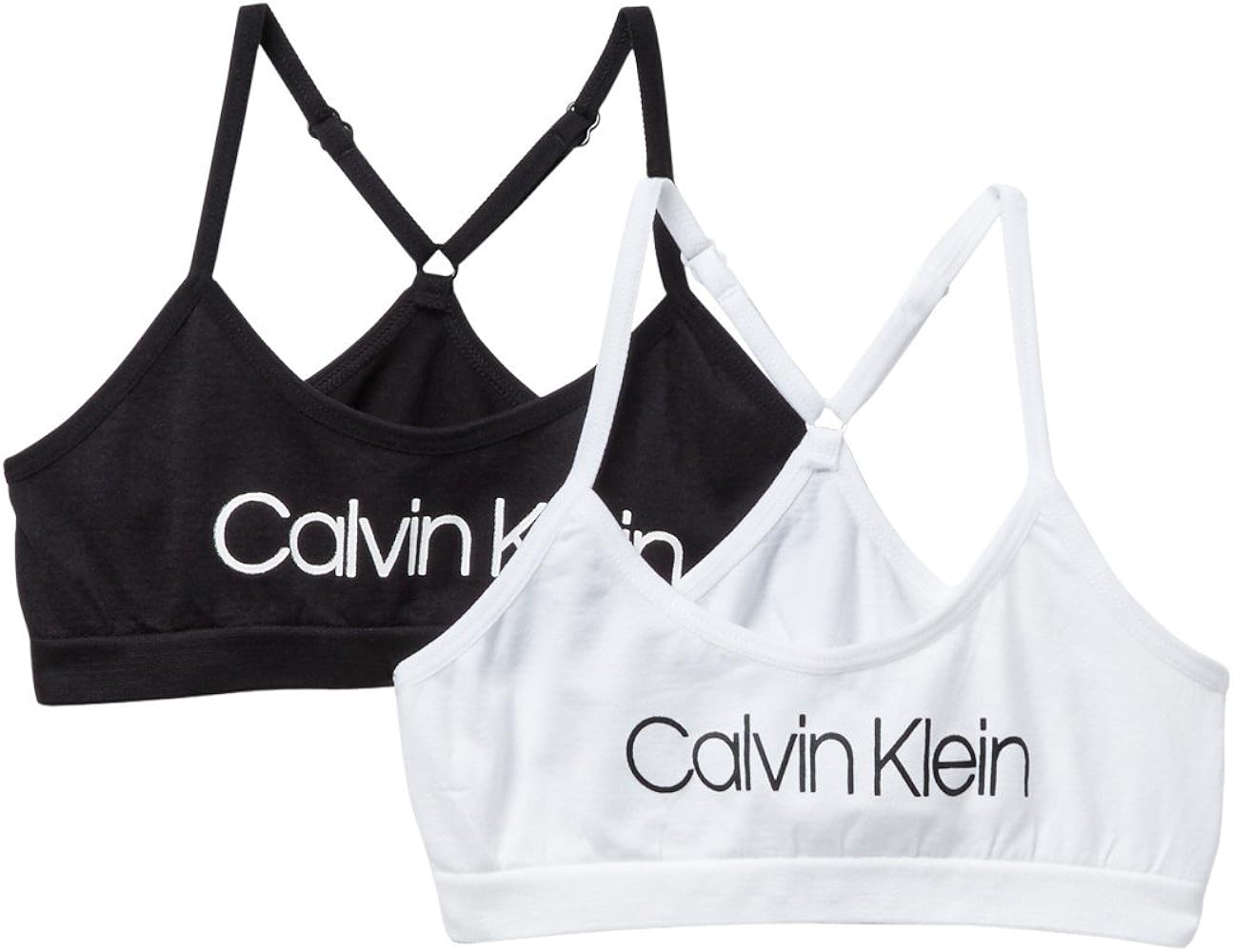 Calvin Klein Big Girls' Seamless Racerback Crop Bra (Pack of 2)