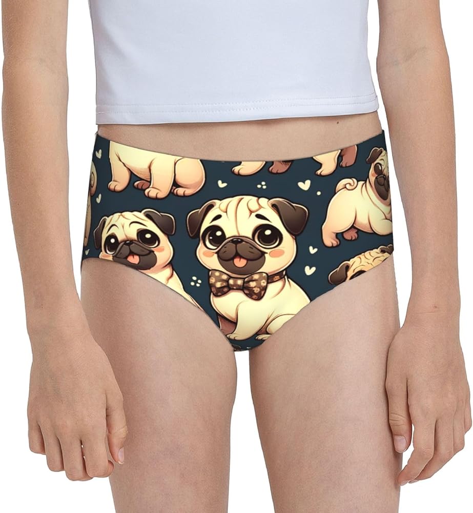 Augenstern Cotton Underwear Cute-Pug-Lovers Girls'Briefs Soft Underpants