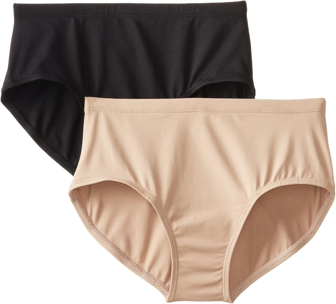 Clementine Big Girls' Girls Athletic Brief 2Pack, Black/Nude, 16