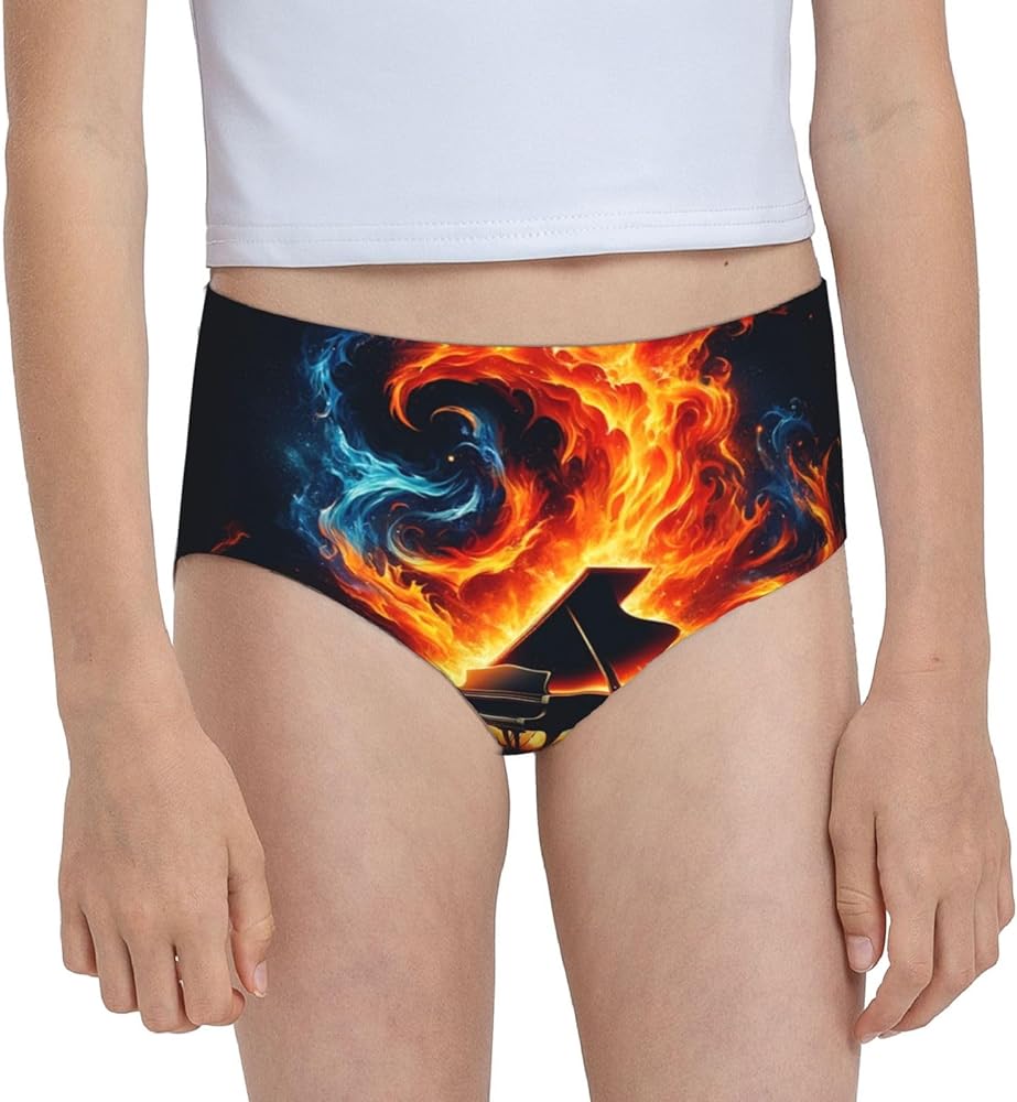 Augenstern Cotton Underwear Piano-Flames Girls'Briefs Soft Underpants