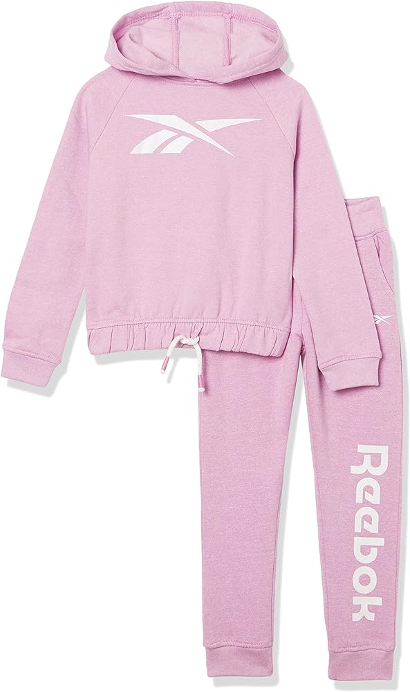 Reebok girls 2-piece Activewear Tracksuit Clothing Set - Hoodie Jacket + Performance Joggers