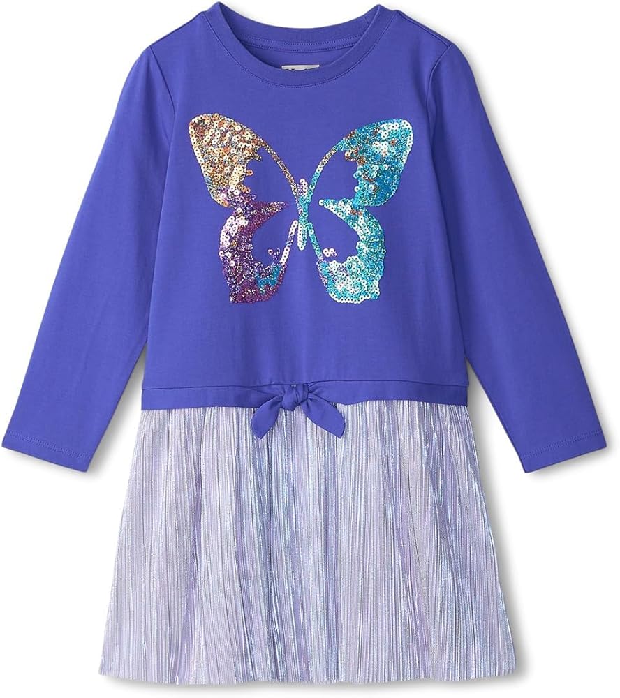 Hatley Girls' Sequin Butterfly Novelty Skirt Dress (Toddler/Little Big Kid)