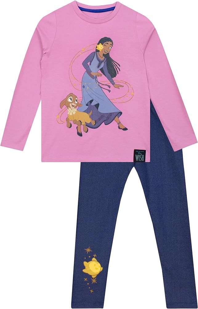 Disney Wish Girls Top And Leggings Set | Asha And Wish Coordinating Outfit | Girls' Clothing Sets