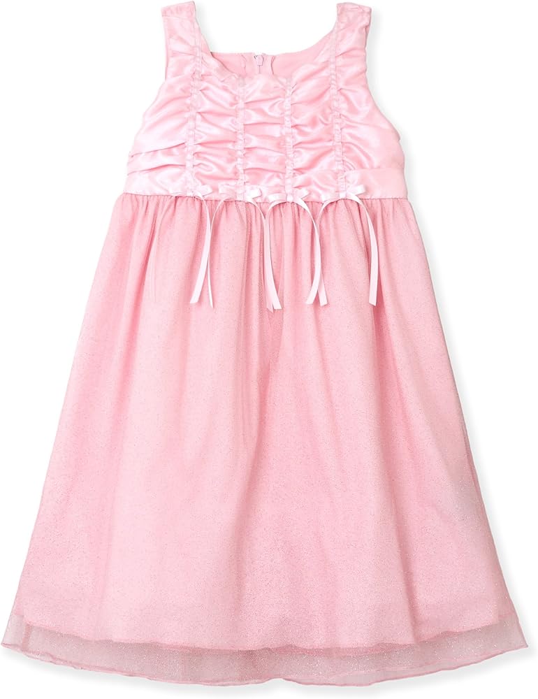 Amy Byer Little Girls' Multiple Ribbon Detailed Shirred Dress