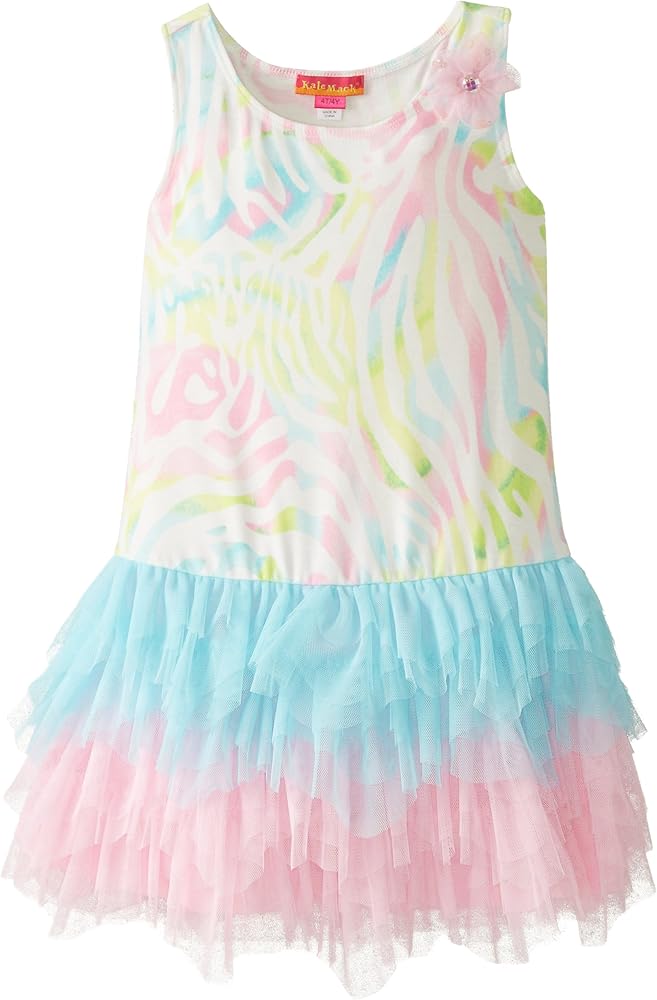 Little Girls' Rainbow Connection Dress with Netting Hem