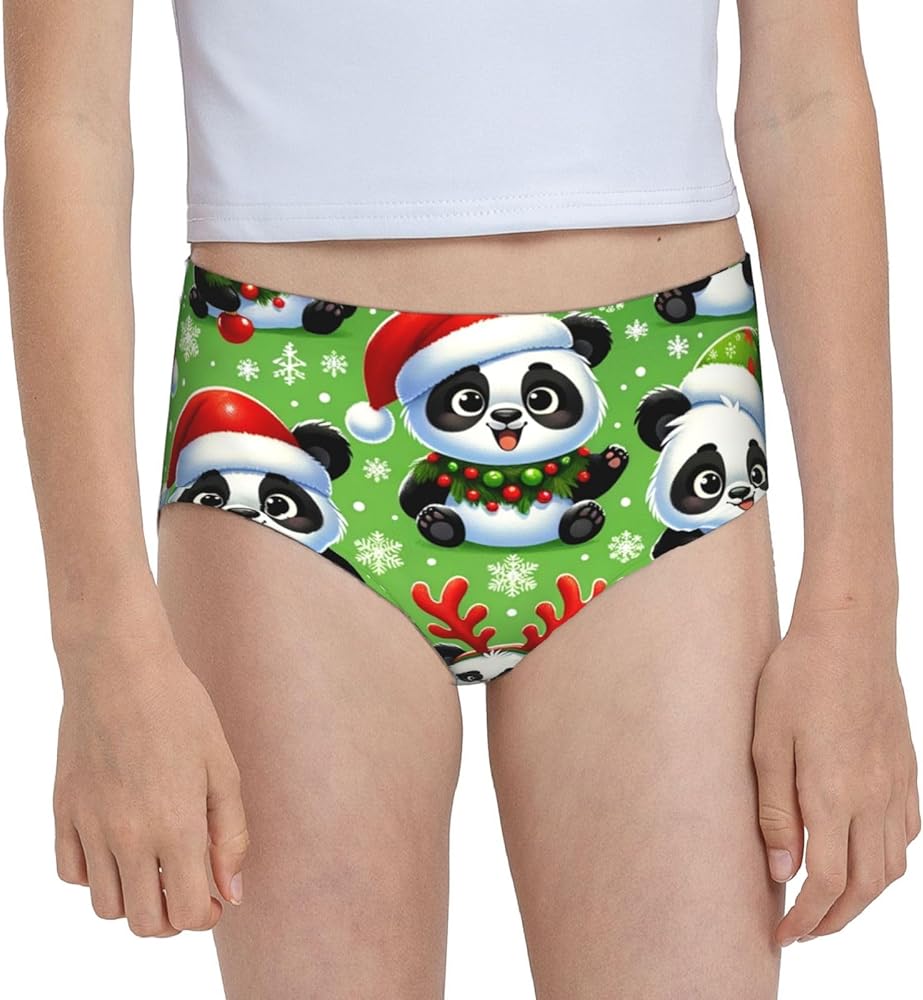 Augenstern Cotton Underwear Pandas-Christmas-Santa-Hats Girls'Briefs Soft Underpants