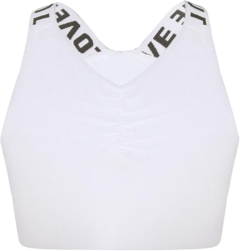 iiniim Girls Sports Bra Crop Top Racerback Camisole Sleeveless Tank Top Shoulder Straps Cami Top Blouse