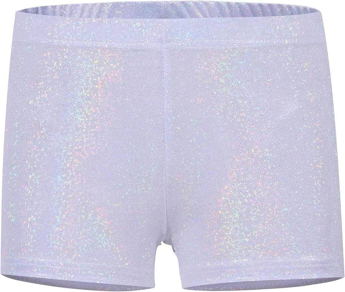 Girls Gymnastics Shorts Sparkle Dance Tumbling Athletic Short Black