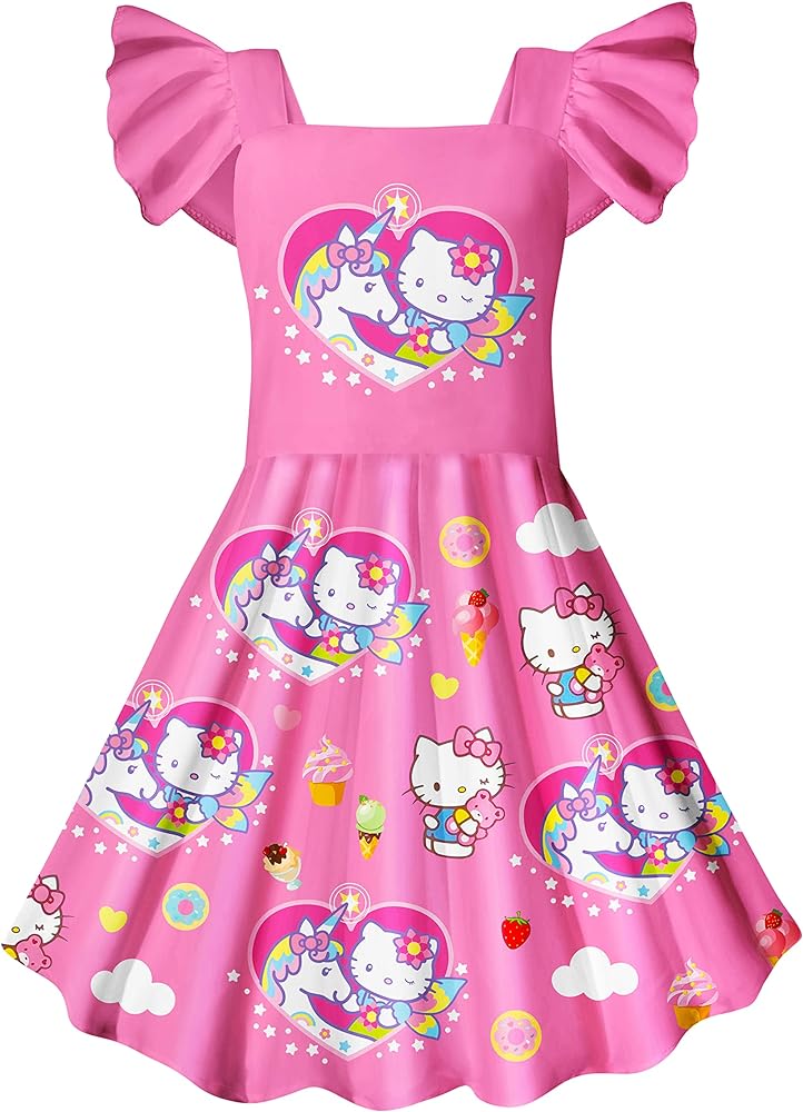 Cute Girls Dress Toddler Little Kids Casual Dress Home Party Play Wear