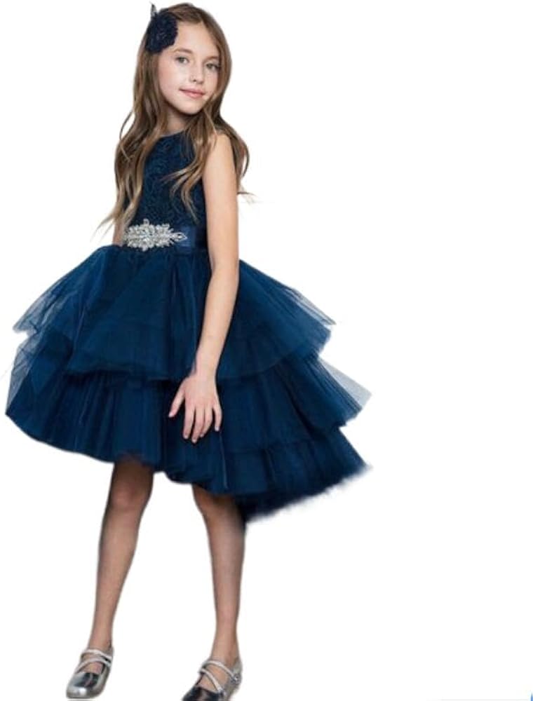 Quenny children's pettiskirt dresses,high-end diamond mid-waist children's evening dress,girls' piano performance dresses.