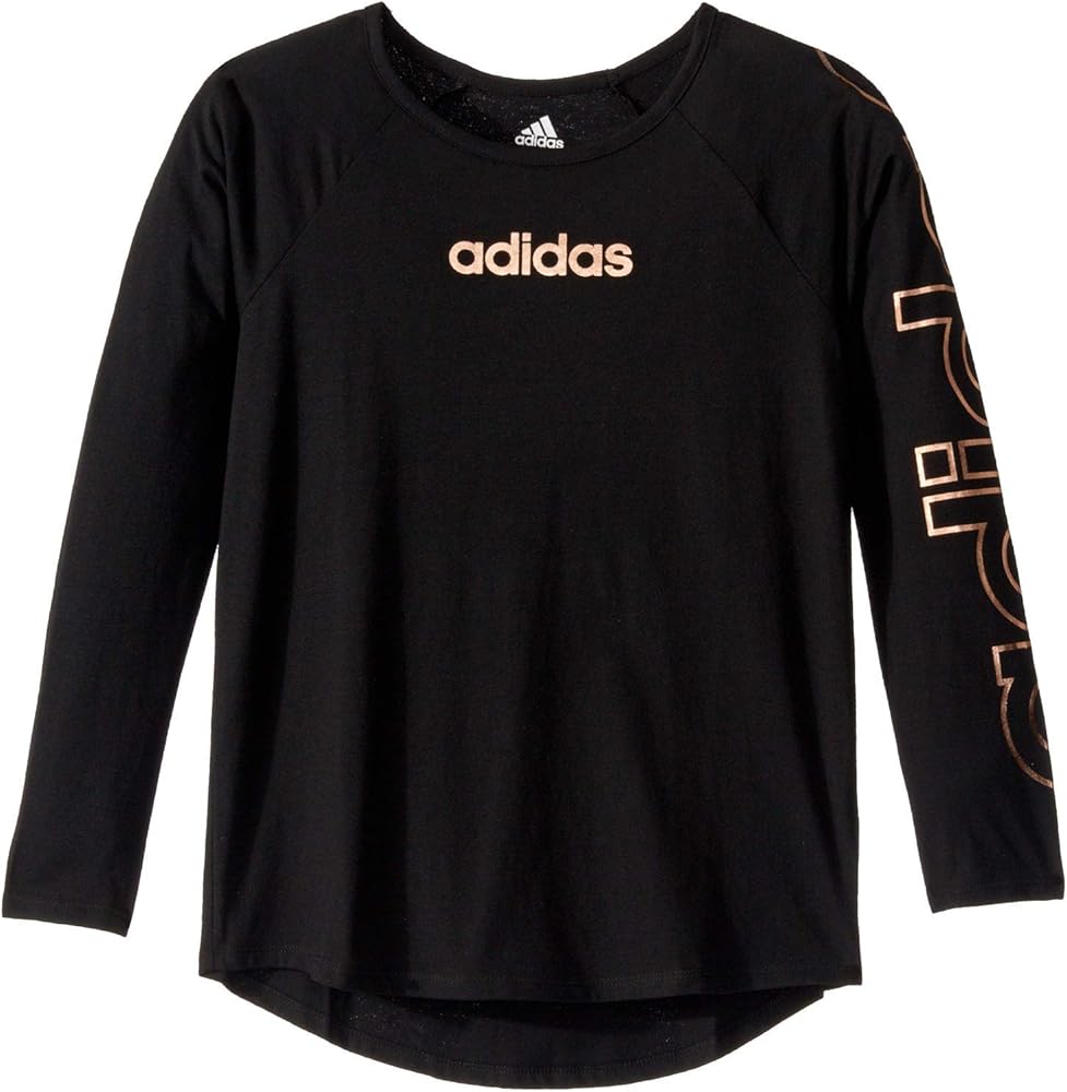 adidas Girls' Long Sleeve Raglan Tee T-Shirt