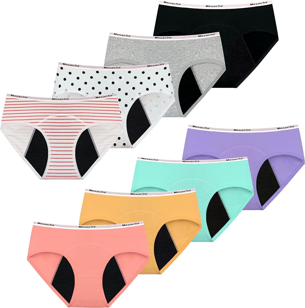 Teens Girls Period Underwear Kids Period Panties Menstrual Leakproof Protective Underwear for Teens Cotton Briefs