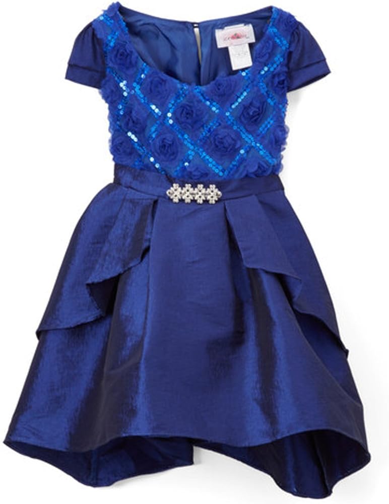 Rosette Fit & Flare Dress - Toddler & Girls 2 Royal Blue