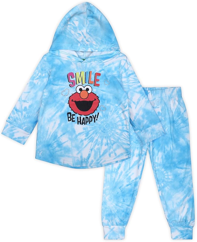 Sesame Street Elmo Girls’ Hoodie and Jogger Set for Infant and Toddler – Blue