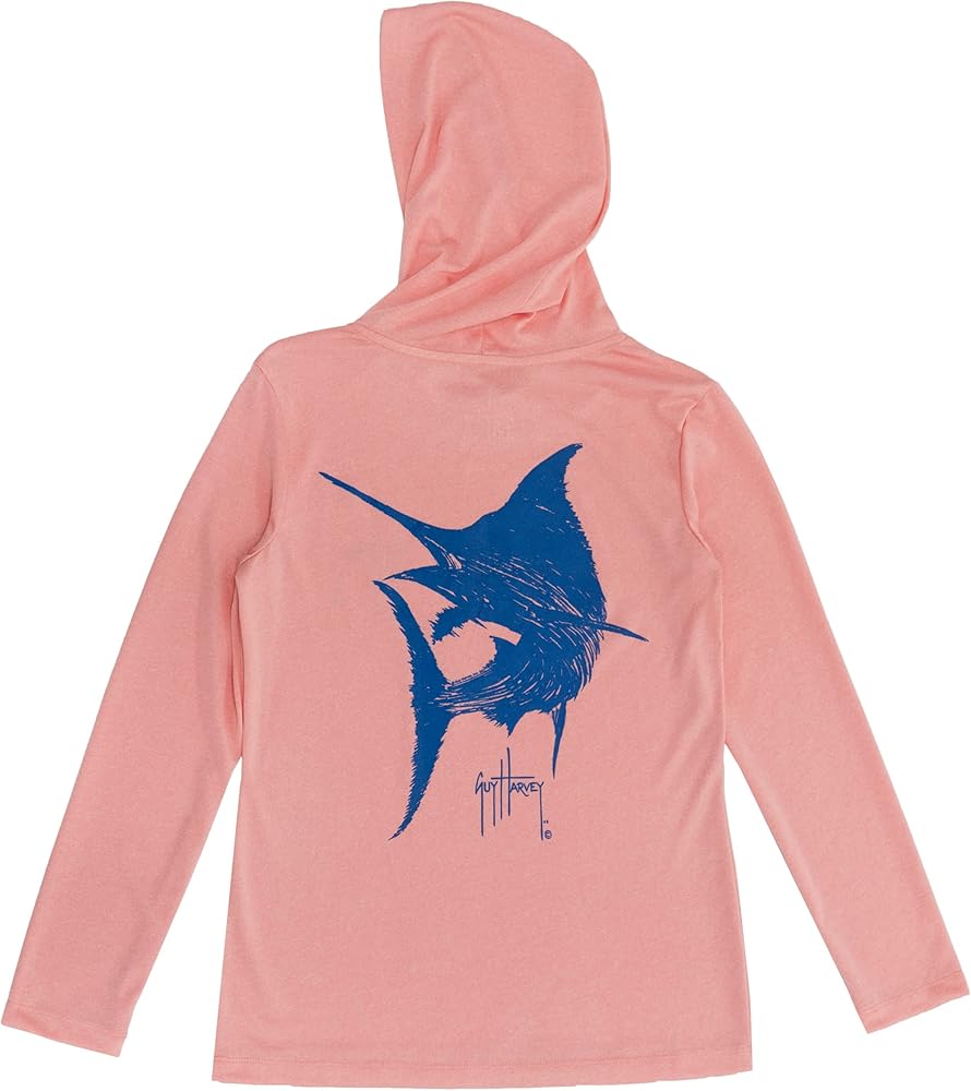 Guy Harvey Girl's Cationic Performance Hooded Tee