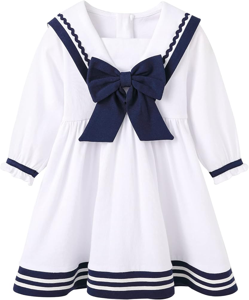 Baby Toddler Girl's Nautical Dress Playwear Dresses for Girl 0-4 Years