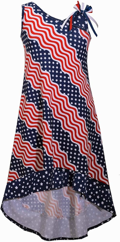 Bonnie Jean Big Girls Red White Blue Americana 4th July Dress