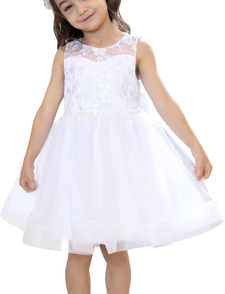 Flower Girls Dress Lace Tulle Dresses for Girls Toddler Girls Wedding Party Dress