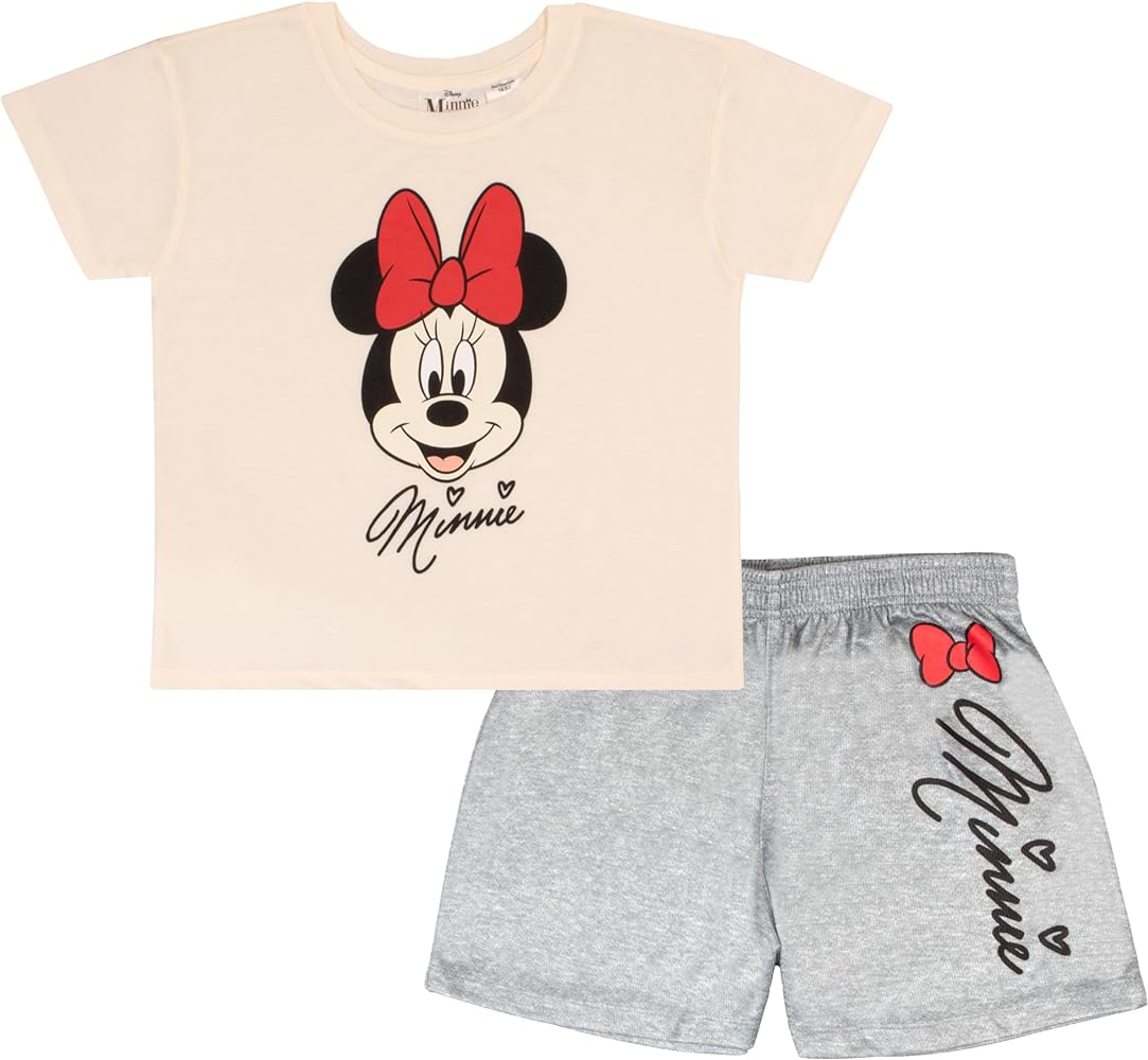 Disney Lilo and Stitch Minnie Mouse Girls Boxy Shirt and Short Sets Girl Outfits for Big and Little Kids