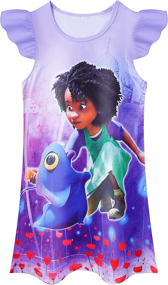 Cartoon Printed Princess Jacob and The Sea Beast Toddler Girls Home Wear Casual Dress Occasion Dresses