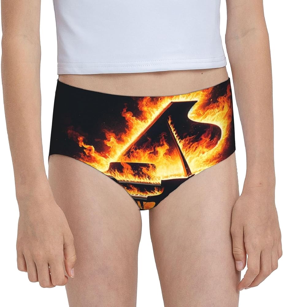 Augenstern Cotton Underwear Piano-Wildness-Fire Girls'Briefs Soft Underpants