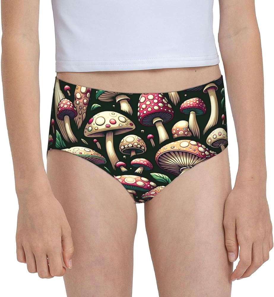 Augenstern Cotton Underwear Funny-Cute-Mushroom Girls'Briefs Soft Underpants