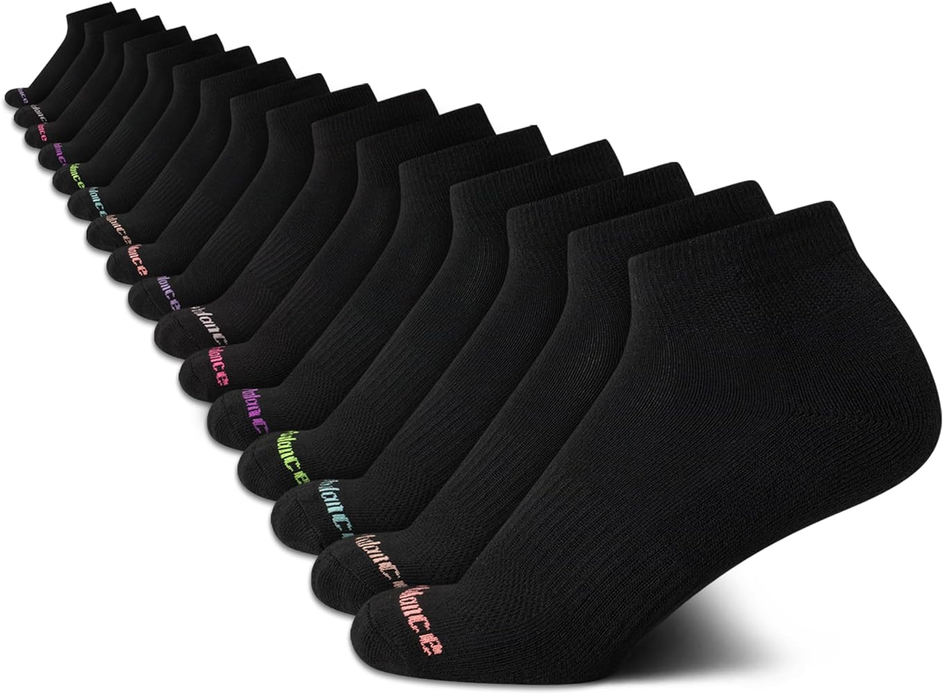 New Balance Girls' Athletic Socks - Cushion Quarter Cut Ankle Socks (16 Pack)